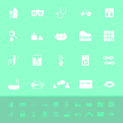 Wellness color icons on green background