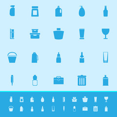 Design package color icons on blue background