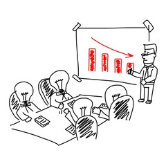 Vector of business meeting and brainstorming presentation for co