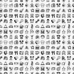 seamless doodle hotel pattern