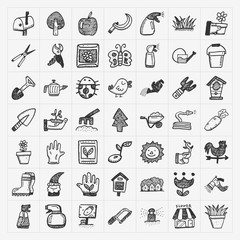 doodle gardening icon