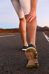 Cramps in leg calves or sprain calf on runner
