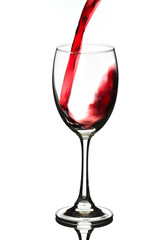 red wine into glass
