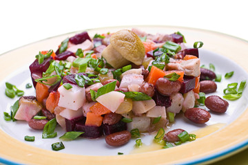 Salad with boiled beet
