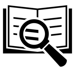 Book search vector icon
