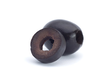 Marinated black pitted olive