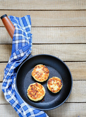 fritters in a frying pan