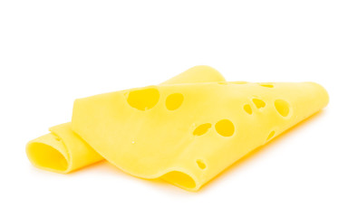 thin slice of cheese isolated