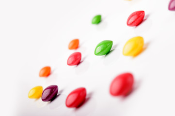 Diagonal photo of colorful candies