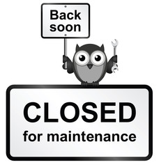 Internet site closed for maintenance sign