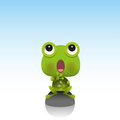 Vector illustration of a cute little frog