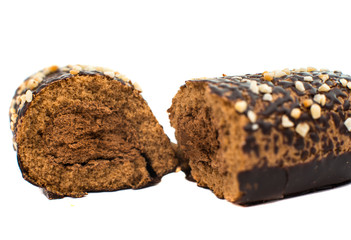 chocolate biscuit bar isolated