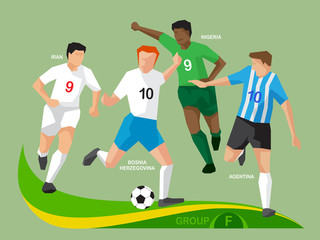 Fototapeta premium Soccer Players 2014 Group F
