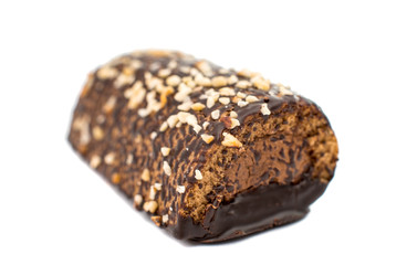 chocolate biscuit bar isolated