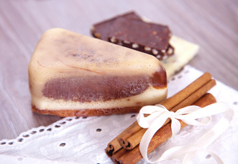 Handmade soaps with chocolate and cinnamon