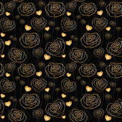 Floral rose background, seamless