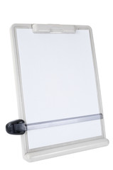 Isolated copy holder with empty white paper for copy space