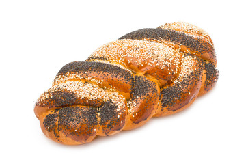 bun with sesame and poppy seeds