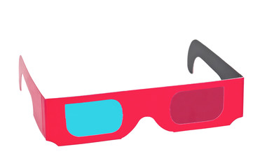 Entire object and glasses isolated 3D anaglyph eyewear