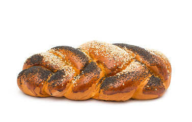 bun with sesame and poppy seeds