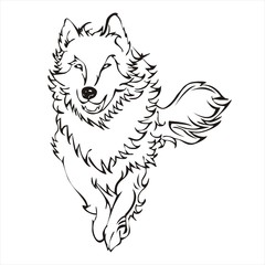 Obraz premium wolf run tattoo vector