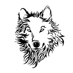 wolf head tattoo vector