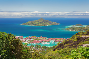 Aerial view of Eden island, Mahe, Seychelles