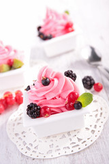 berry ice cream, frozen yogurt