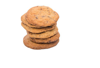 Home made cookies over white background