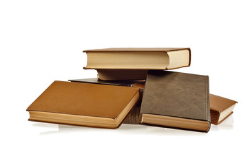 Scattered Old Vintage Book Isolated White Background