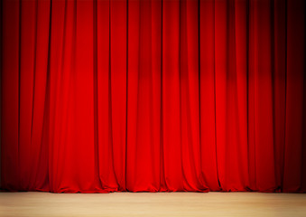 red curtain of theatre stage