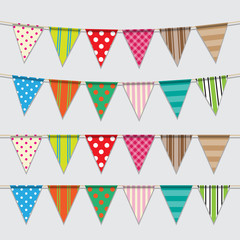 Vector set of colorful and bright bunting