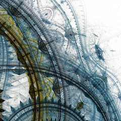 Blue clockwork machine