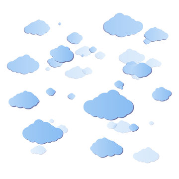 Clouds over isolated white background. Vector design. clouds