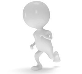 3d white running man