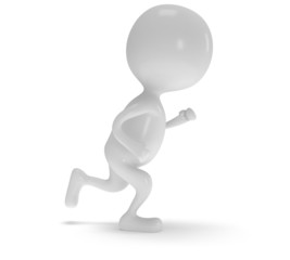3d white running man