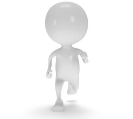 3d white running man