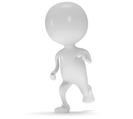 3d white running man