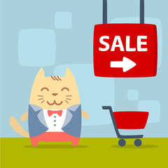 Character groom in a wedding suit colorful flat