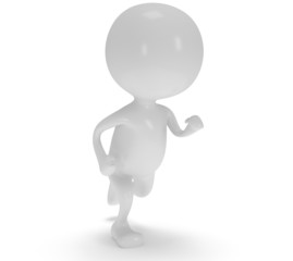 3d white running man