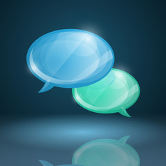Glossy speech bubbles icon