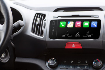 Plakat beauty in the car and touch play auto smart system