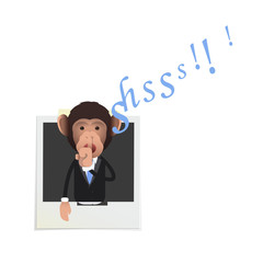 Business monkey inside a photo