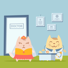 Character  bride in a wedding dress with veil colorful flat.