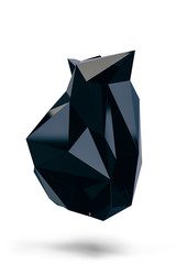Abstract modern polygonal heart shaped gem stone