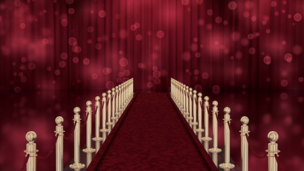 Light Burst over Theatrical curtain. With chroma key