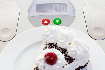 Cake on bathroom scale