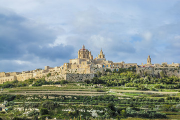 Fototapeta na wymiar Saint Paul's Cathedral in Mdina, Malta
