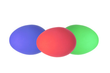 Colorful Easter Eggs isolated on white