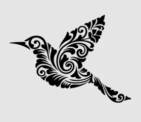 Foto op Plexiglas Nice, clean and smooth flying bird ornament decoration © ComicVector